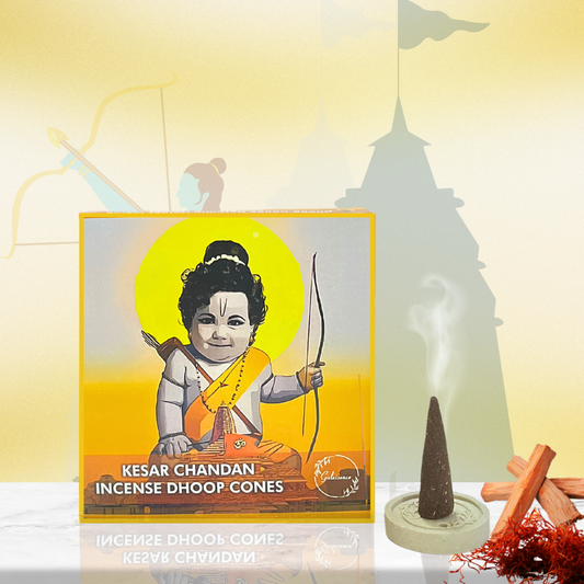Kesar Chandan Dhoop Cones| Made from Cow Dung | Ayodhya Collection | Gulessence - Gulessence