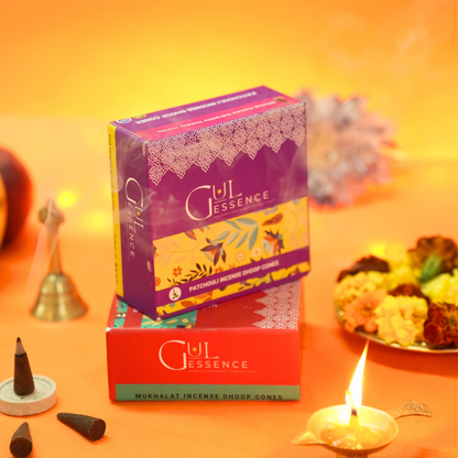 Patchouli Dhoop Cones | Made from Temple Flower | Gulessence