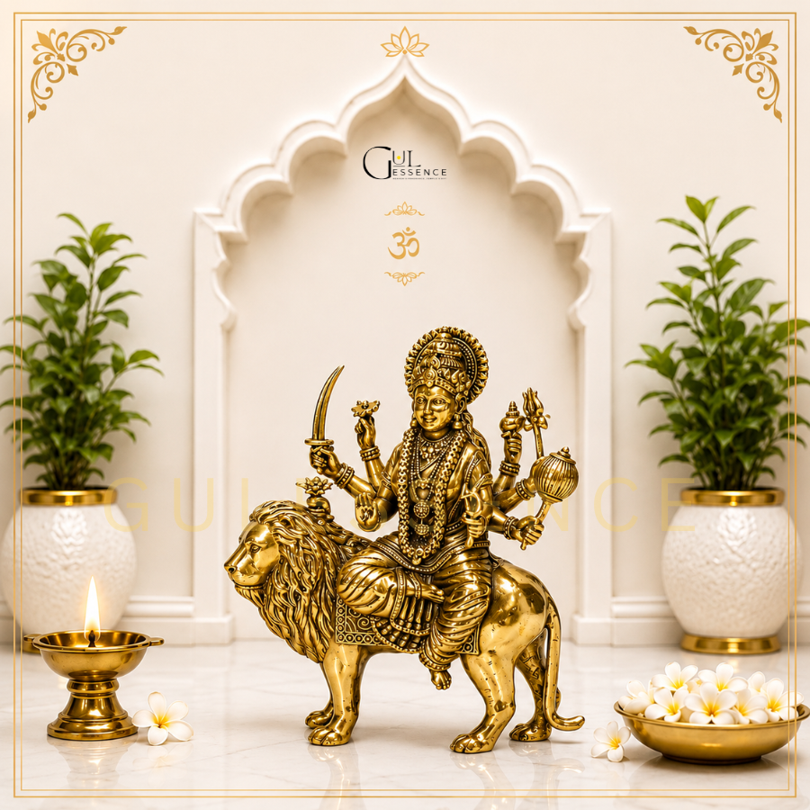 Brass Durga Devi Idol for Home &amp; Office|Gulessence