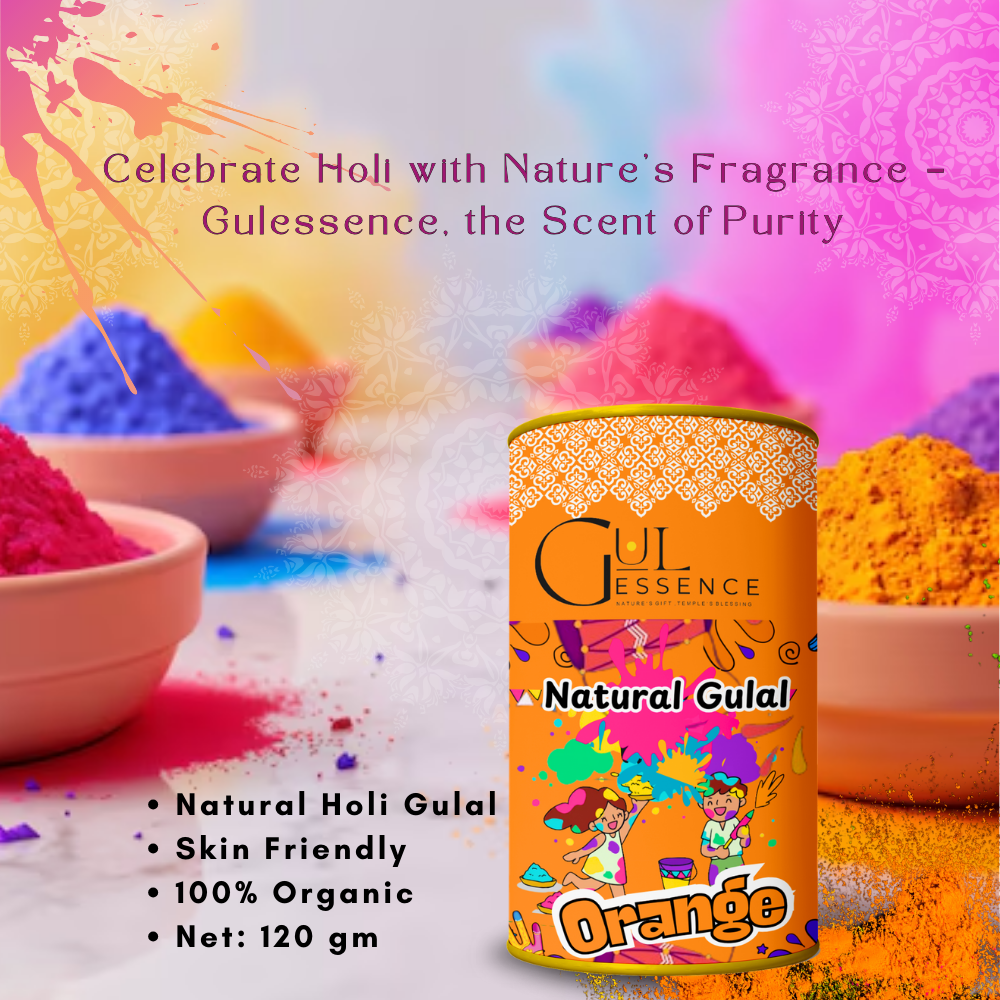 Natural Organic Holi Colours -Orange | Gulessence Holi Collection - Gulessence