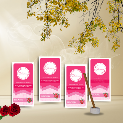 Rose Dhoop Sticks | Made from Cow dung &amp; Temple Flower | Bamboo less Dhoop Sticks | Gulessence