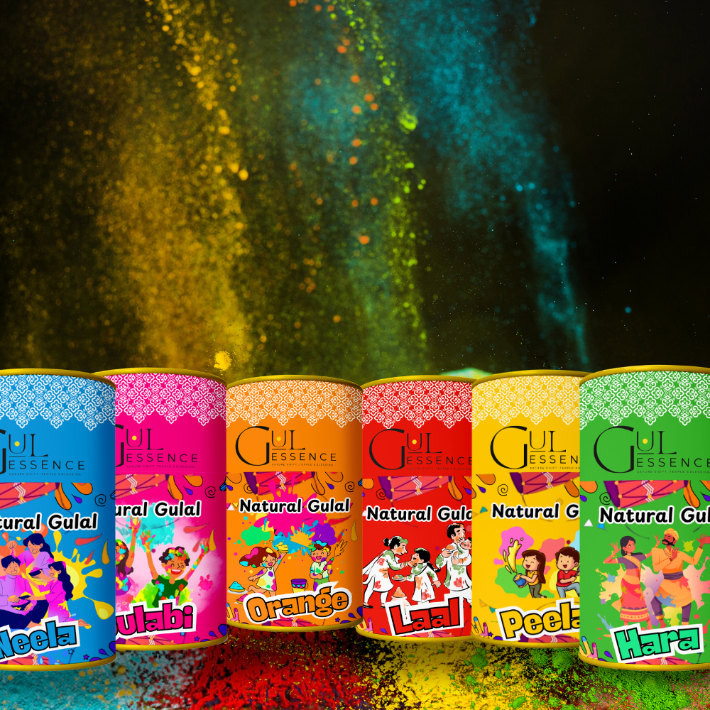 Pack of 6 -Natural Organic Holi Colours | Gulessence Holi Collection - Gulessence