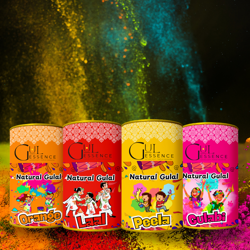 Pack of 4 -Natural Organic Holi Colours | Gulessence Holi Collection