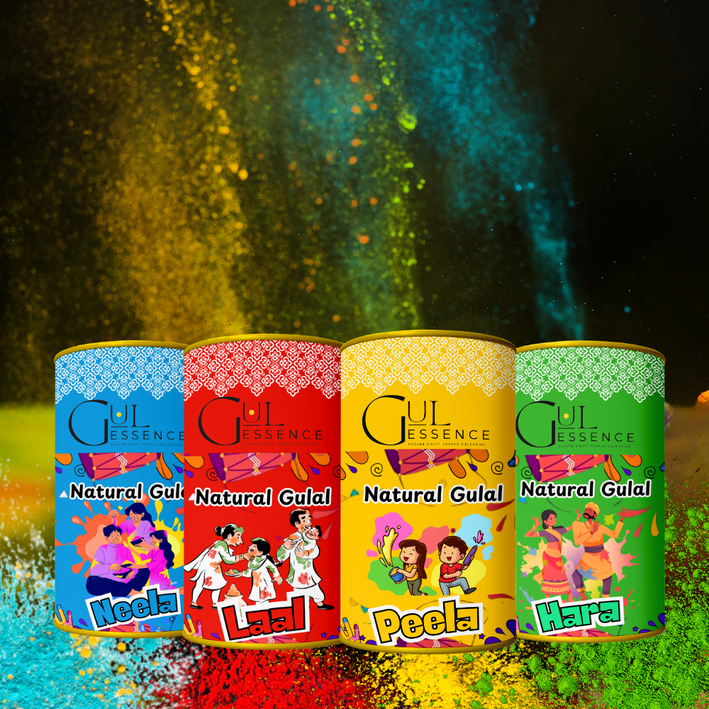 Pack of 4 - Natural Organic Holi Colours | Gulessence Holi Collection - Gulessence