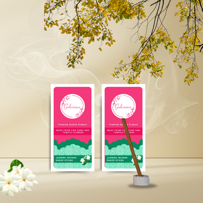 Jasmine Bamboo Less Dhoop Sticks | Made from Cow dung &amp; Temple Flower | Gulessence