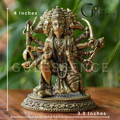 Panchmukhi Ji Avatar  Brass Idol for Home &amp; Office – Vastu &amp; Prosperity Guide | Gulessence - Gulessence