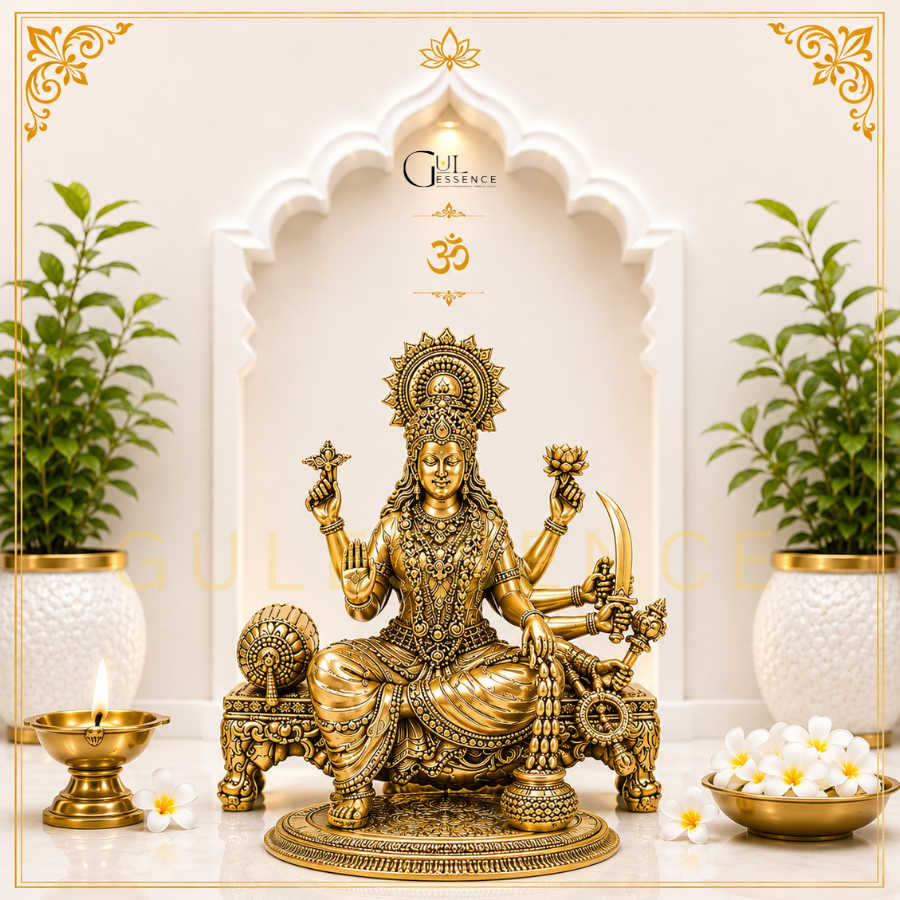 Goddess Laxmi Ji Brass Idol for Home &amp; Office – Vastu &amp; Prosperity Guide | Gulessence
