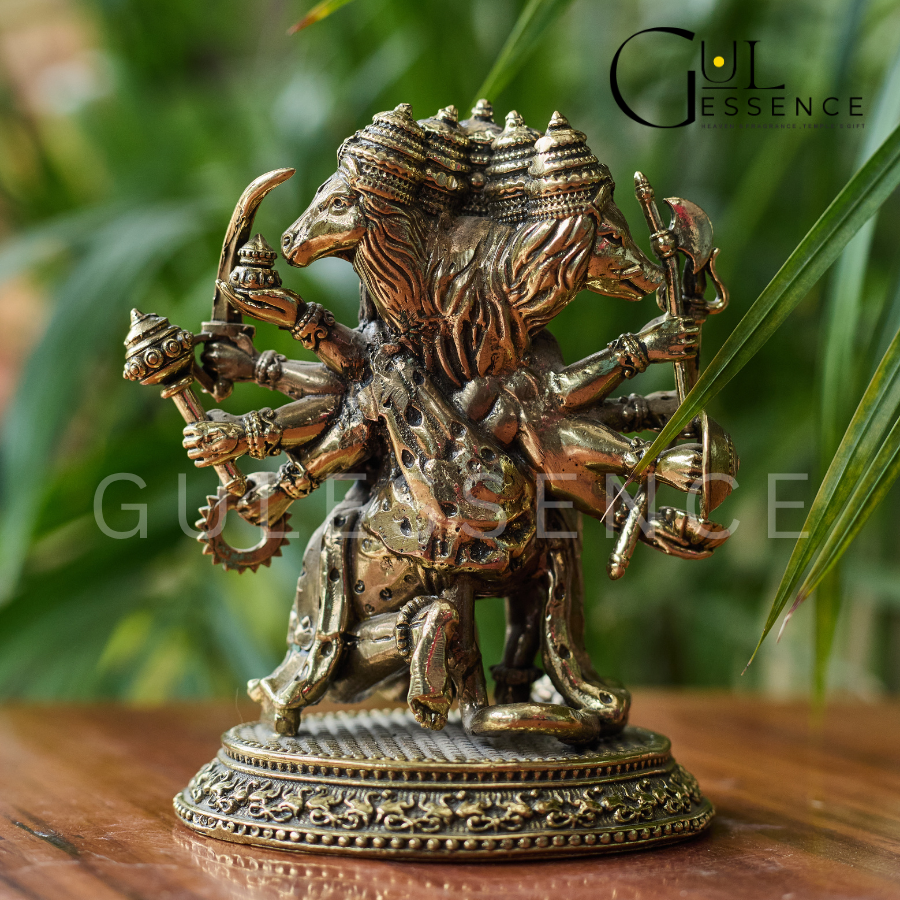 Panchmukhi Ji Avatar  Brass Idol for Home &amp; Office – Vastu &amp; Prosperity Guide | Gulessence - Gulessence