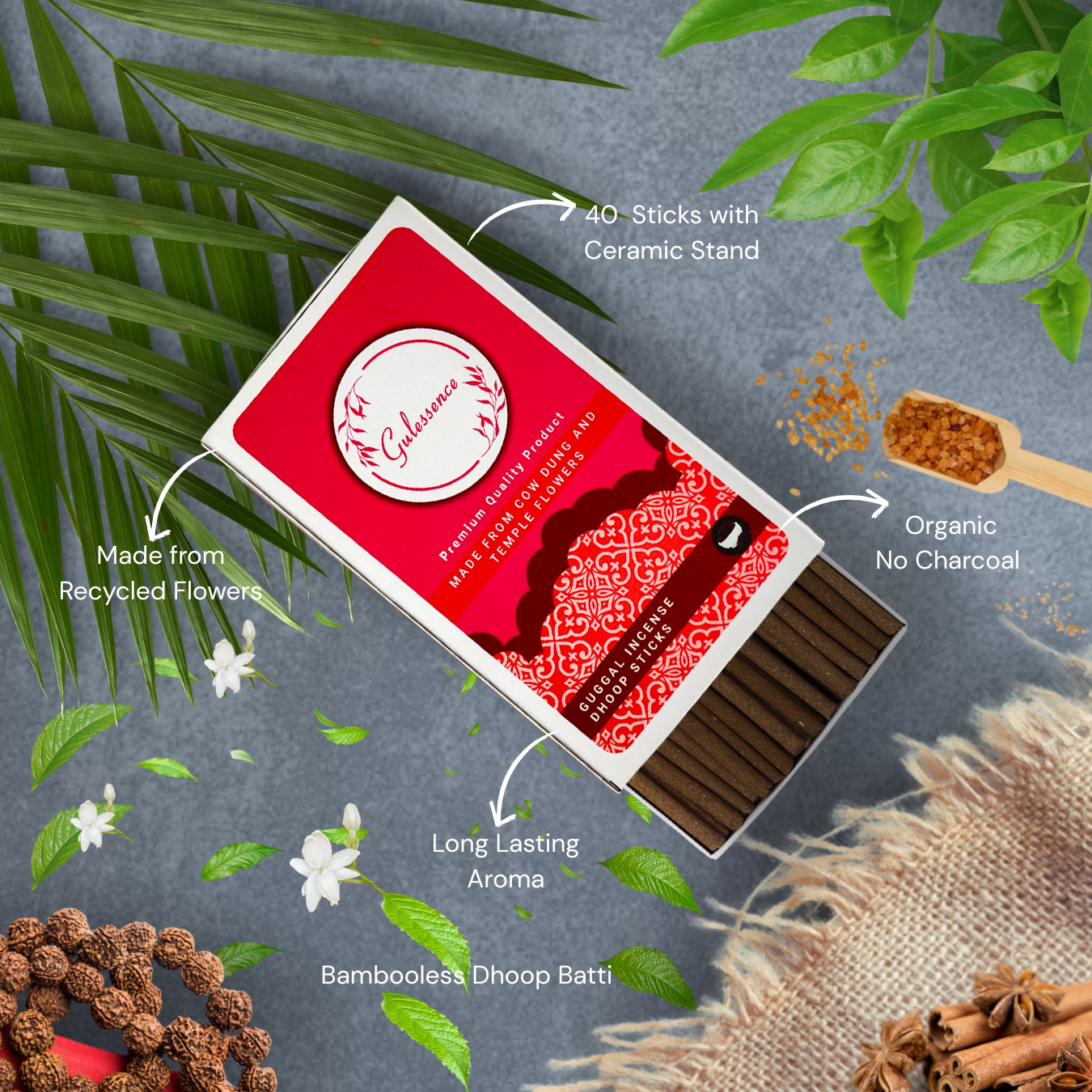 Guggal Dhoop Sticks | Bamboo less Dhoop Sticks | Gulessence
