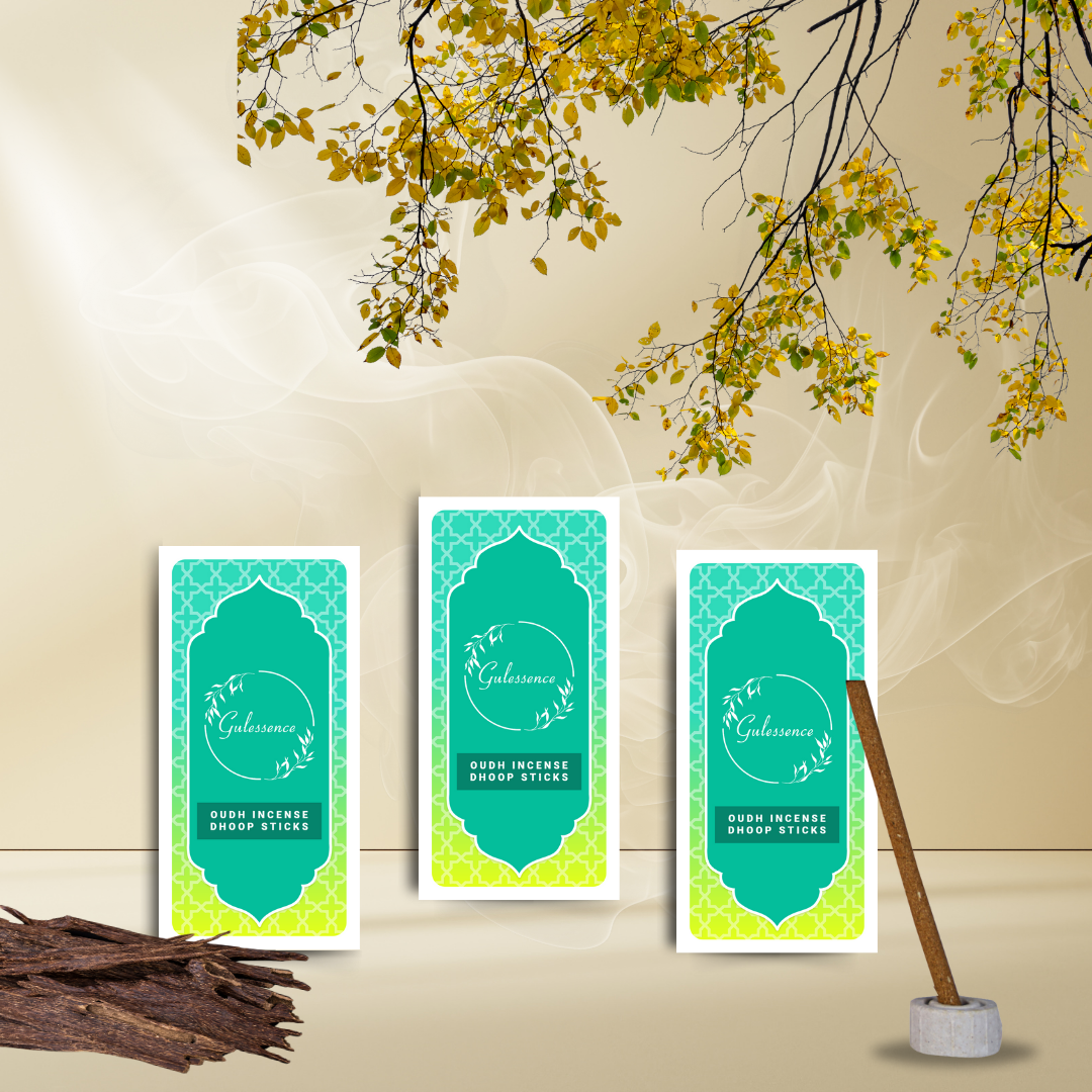 Oudh Bamboo Less Incense Dhoop Sticks | Made from Temple flowers |Gulessence