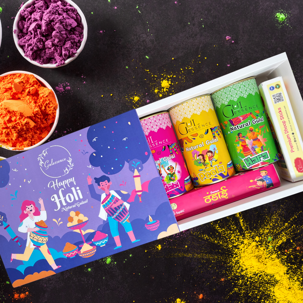 Natural Organic Holi Colours | Gulessence Holi Gift Box -2