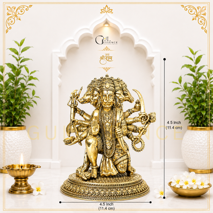 Panchmukhi Ji Avatar  Brass Idol for Home &amp; Office – Vastu &amp; Prosperity Guide | Gulessence