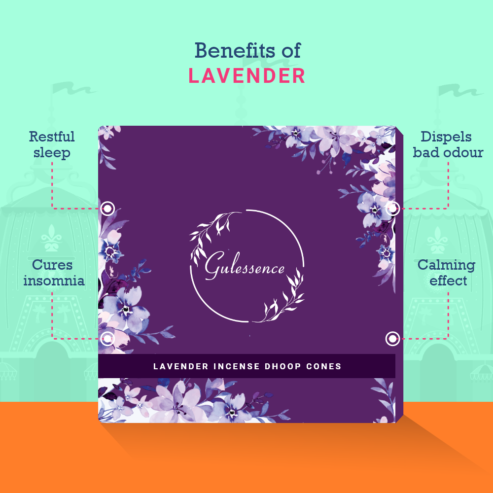 Lavender Dhoop Cones | Made from Temple Flower | Gulessence - Gulessence