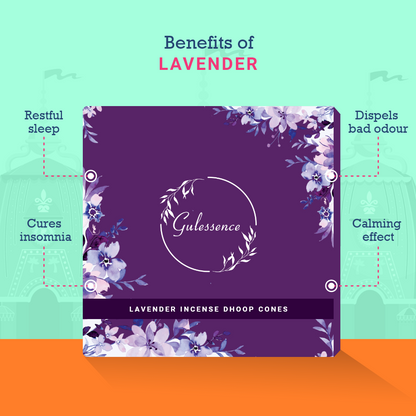 Lavender Dhoop Cones | Made from Temple Flower | Gulessence - Gulessence