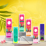 Gulessence (Pack of 6) -Loban ,Oudh, Rose, Jasmine ,Nirvanasence & Sandalwood Incense Sticks with Free Incense Holder - Gulessence