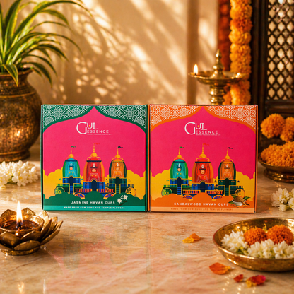 Gulessence Jasmine , Sandal Havan Cups | Pack of 2 - Gulessence
