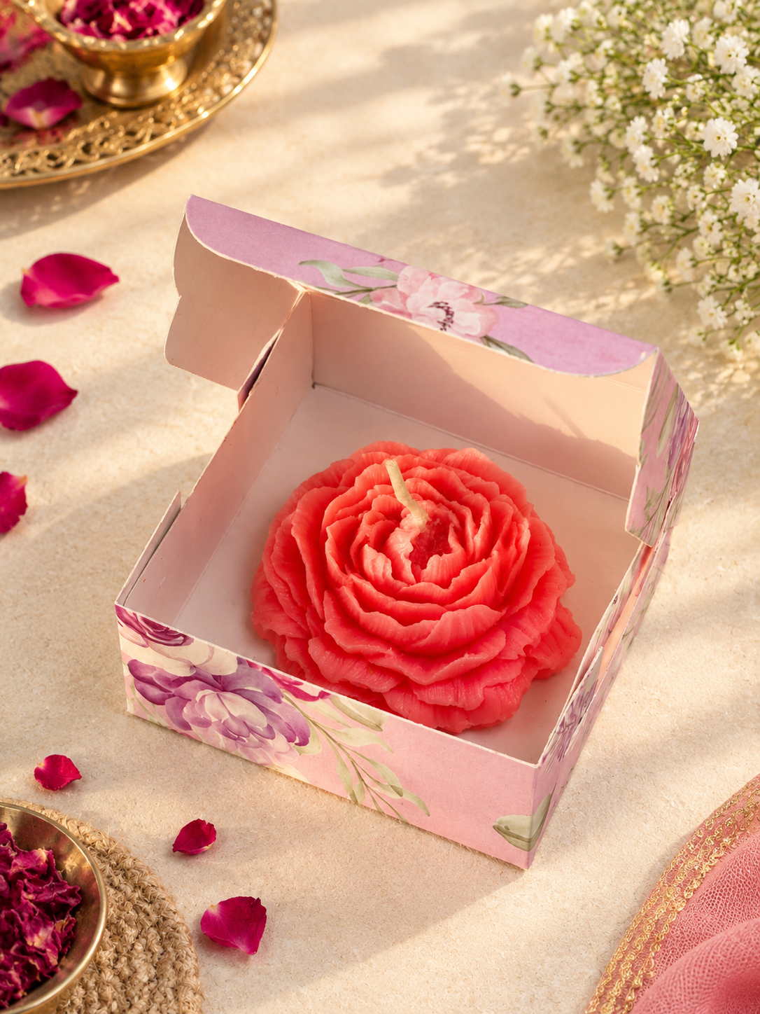 Rose Candle – Rose Peony Soy Scented Candle  | Gulessence