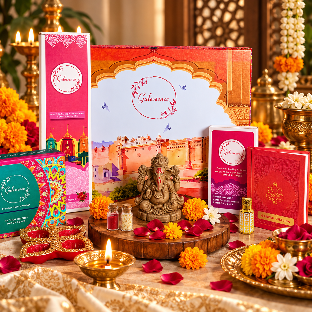 Ganesh Ji Eco Gift Set | Plantable Ganapati Puja Box Online - Gulessence