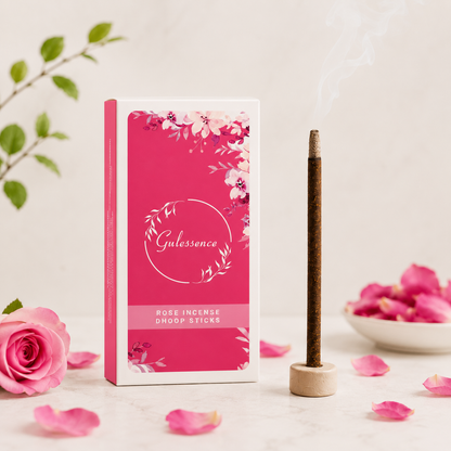 Rose Bamboo less Dhoop Sticks | Made from Temple Flower | Gulessence - Gulessence