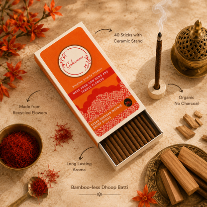 Kesar Chandan Dhoop Sticks | Bamboo less Dhoop Sticks | Gulessence - Gulessence