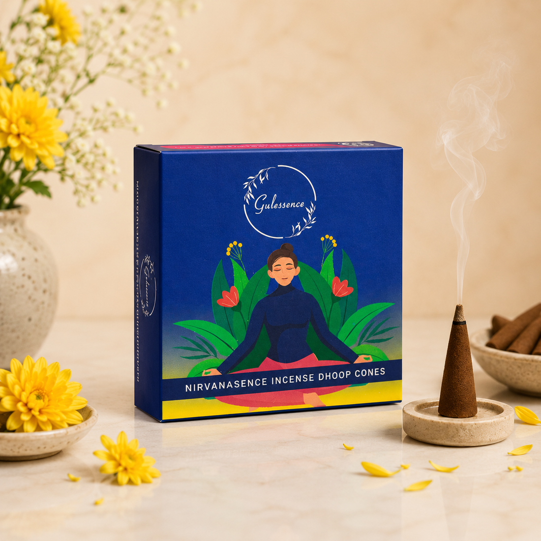 Nirvanasence Dhoop Cones | Made from Temple Flower | Gulessence