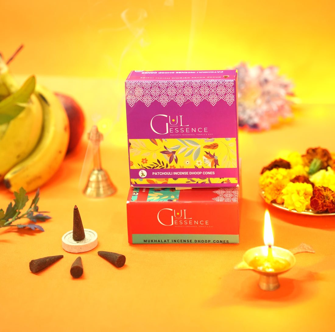 Patchouli Dhoop Cones | Made from Temple Flower | Gulessence