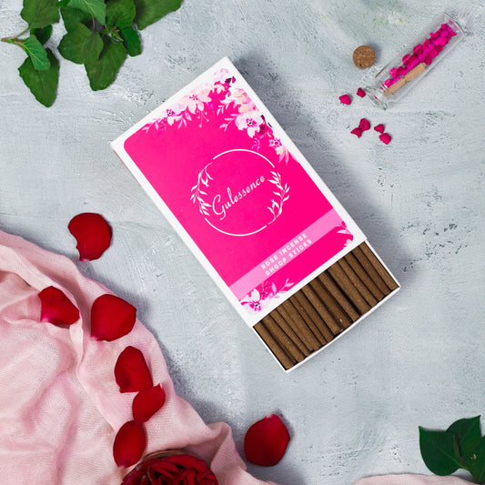 Rose Bamboo less Dhoop Sticks | Made from Temple Flower| Gulessence - Gulessence