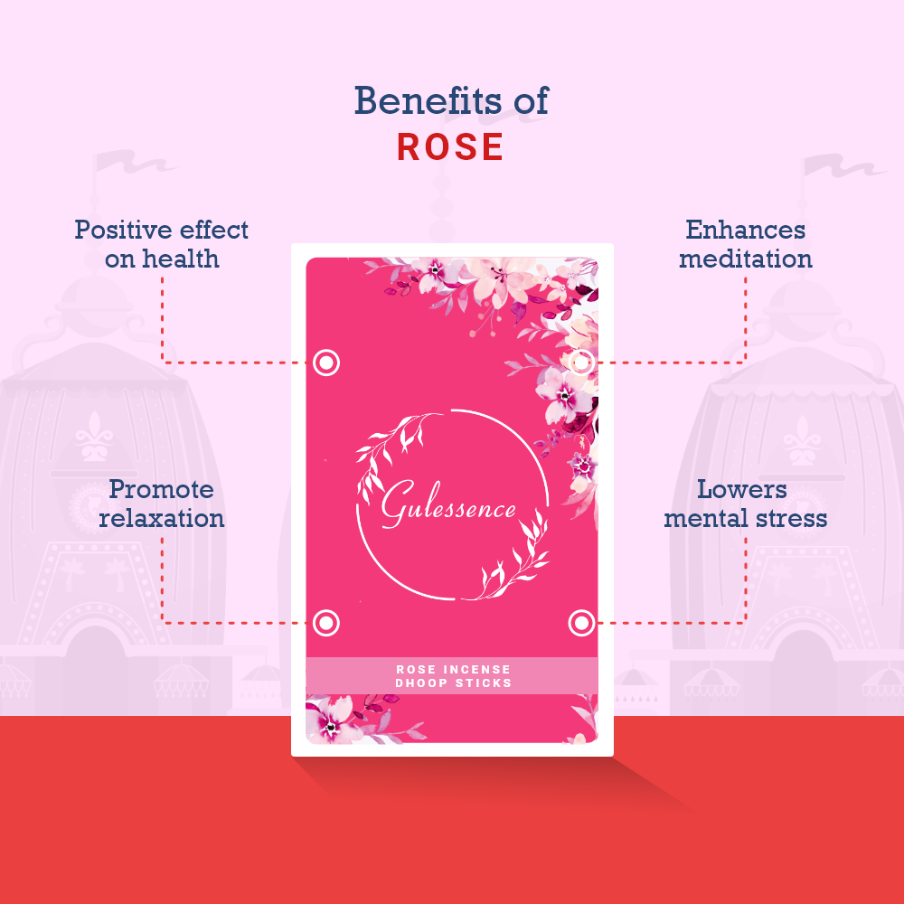 Rose Bamboo less Dhoop Sticks | Made from Temple Flower| Gulessence - Gulessence