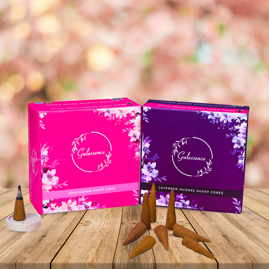 Rose & Lavender Dhoop cones - Made from Temple Flower | Combo Boxes | Gulessence - Gulessence