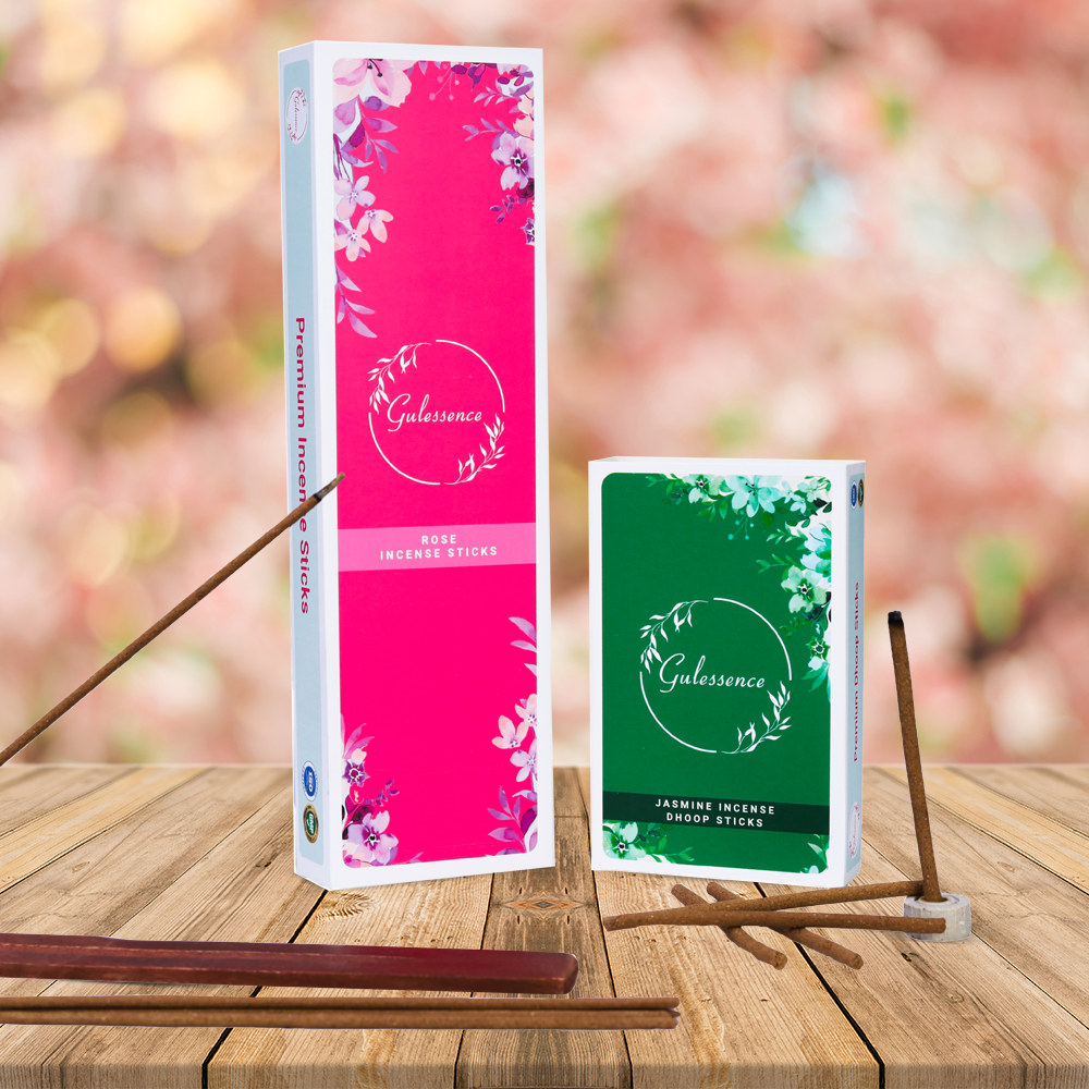 Rose Incense sticks &amp; Jasmine Dhoop Sticks | Combo Boxes | Gulessence - Gulessence