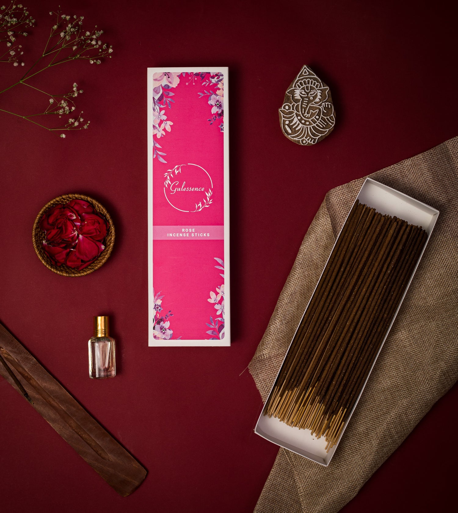 Rose Incense sticks &amp; Jasmine Dhoop Sticks | Combo Boxes | Gulessence - Gulessence