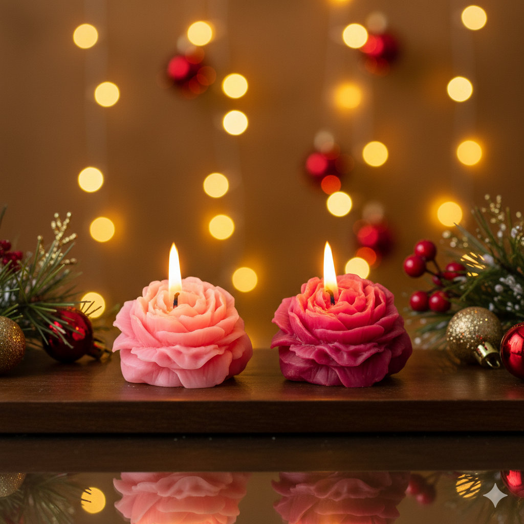 Aroma Rose Candle PAck of 2 |Gulessence