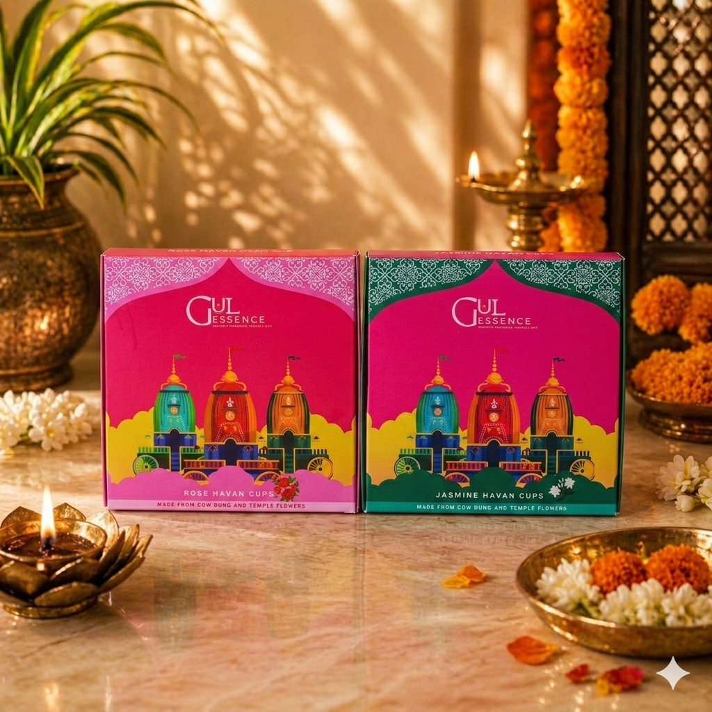 Gulessence Jasmine ,Rose Havan Cups | Pack of 2 - Gulessence
