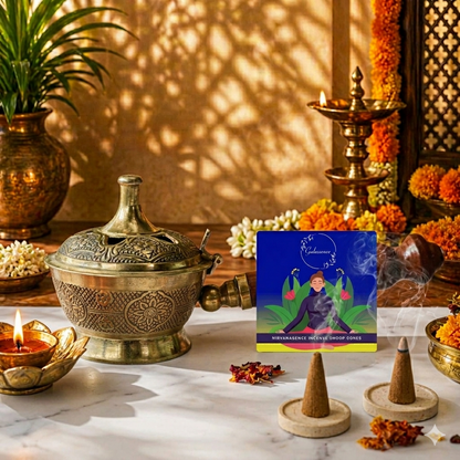 Gulessence Nirvanasence Dhoop Cones and Brass Dhooni Combo - Gulessence