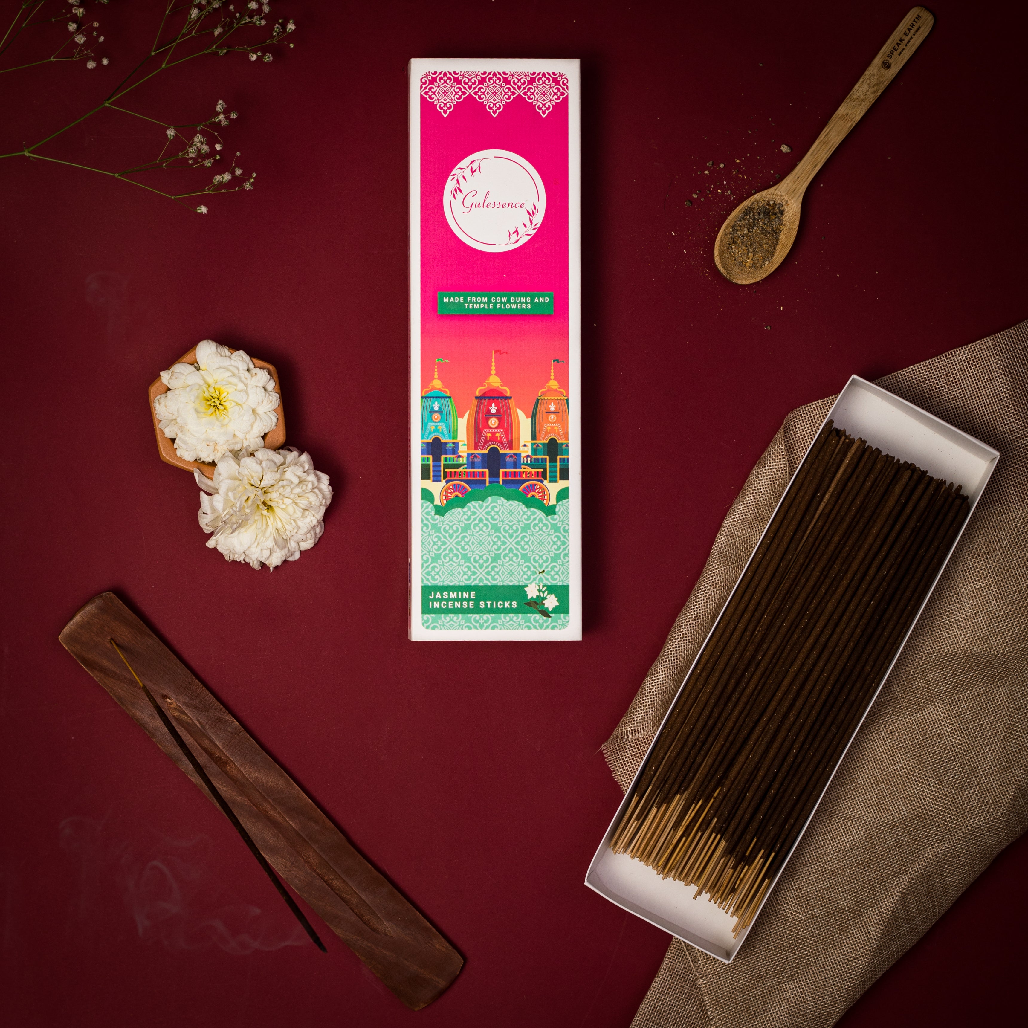 Jasmine Incense Sticks | Made from Cow dung &amp; Temple Flower | Gulessence - Gulessence