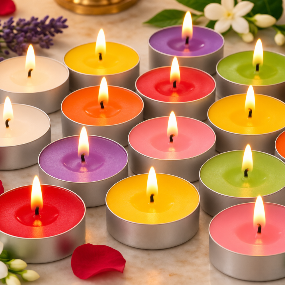 Gulessence colorful scented assorted soy wax tea light candles