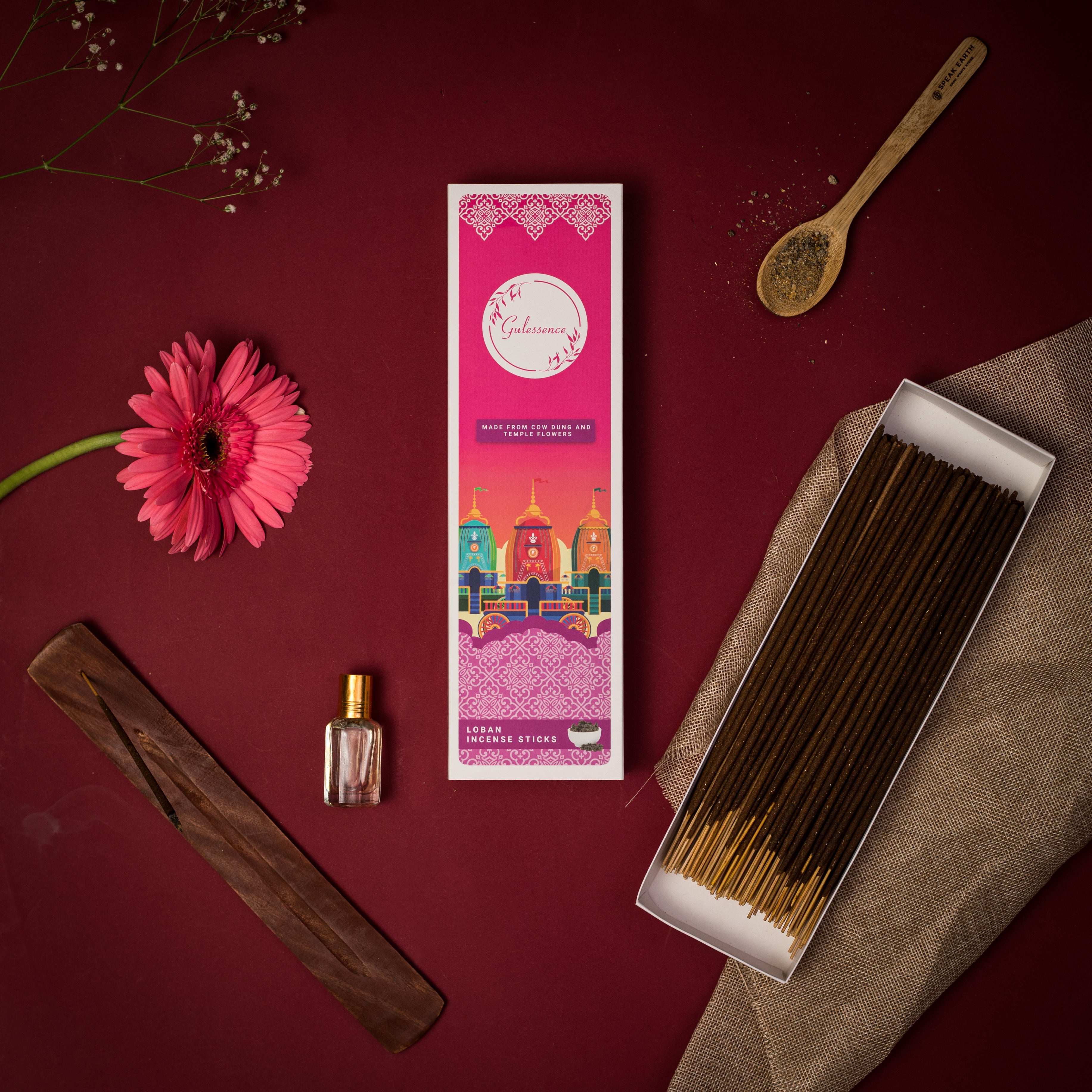 Loban Incense Sticks | Made from Cow dung &amp; Temple Flower | Gulessence - Gulessence