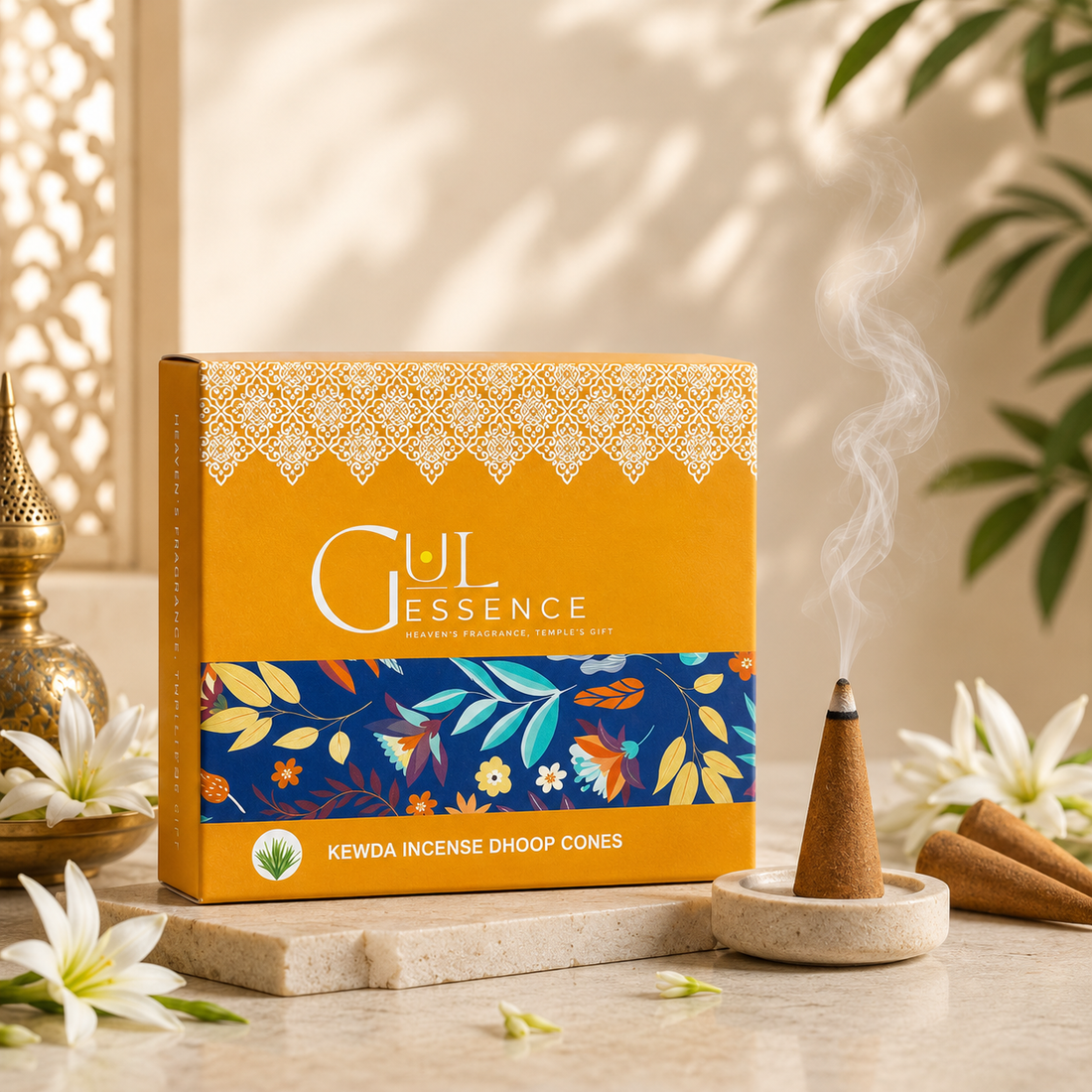 Kewda Dhoop Cones Made from Temple Flowers | Gulessence
