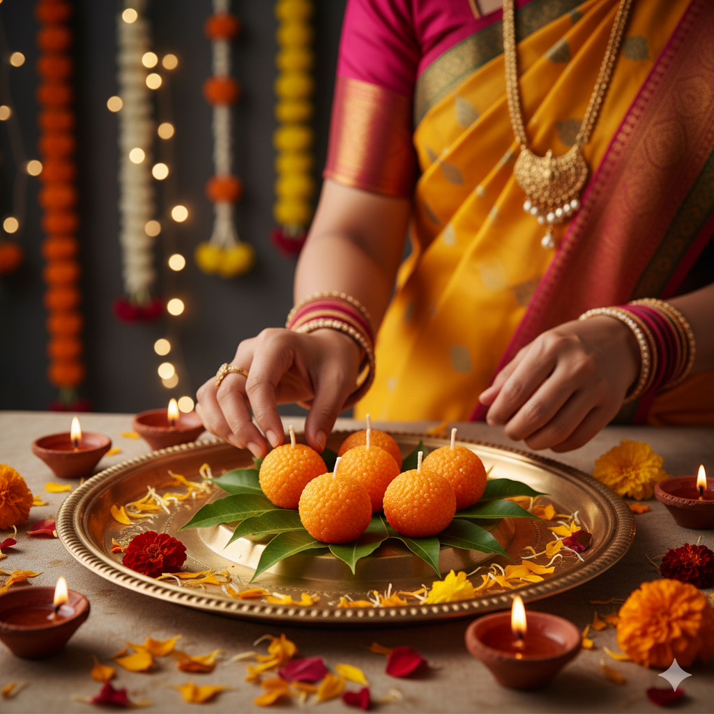 Laddu Candle  Pack of 4 |Gulessence - Gulessence