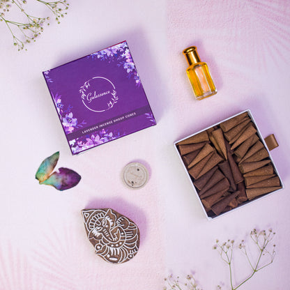 Lavender Dhoop cones - Made from Temple Flower | Combo Boxes | Gulessence - Gulessence
