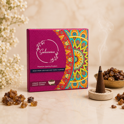 Loban Dhoop Cones | Made from Cow dung & Temple Flower | Gulessence