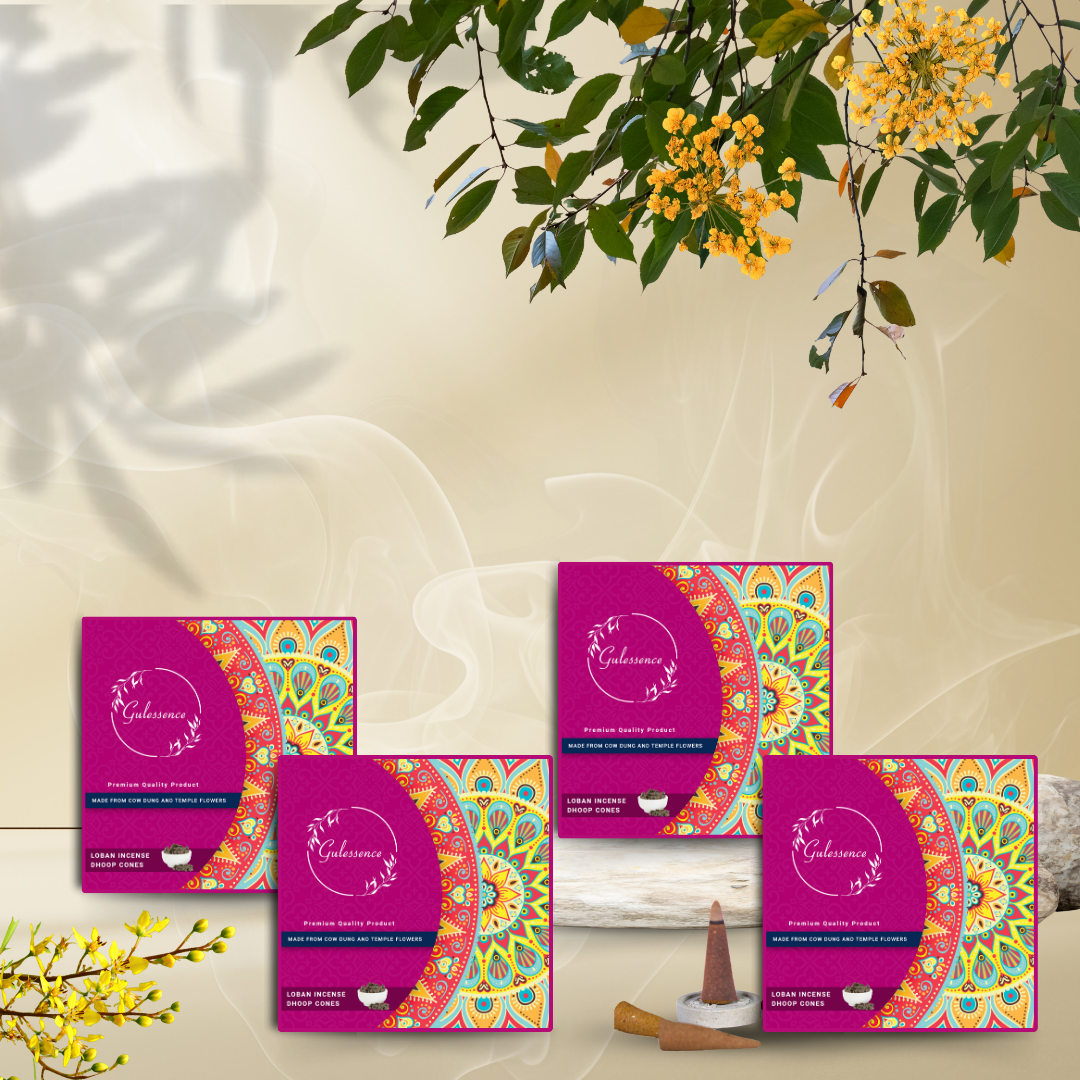 Loban Dhoop Cones | Made from Cow dung &amp; Temple Flower | Gulessence - Gulessence