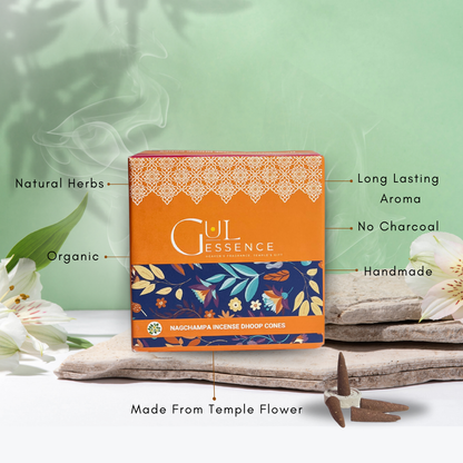Nagchampa Dhoop Cones | Made from Temple Flower | Gulessence - Gulessence
