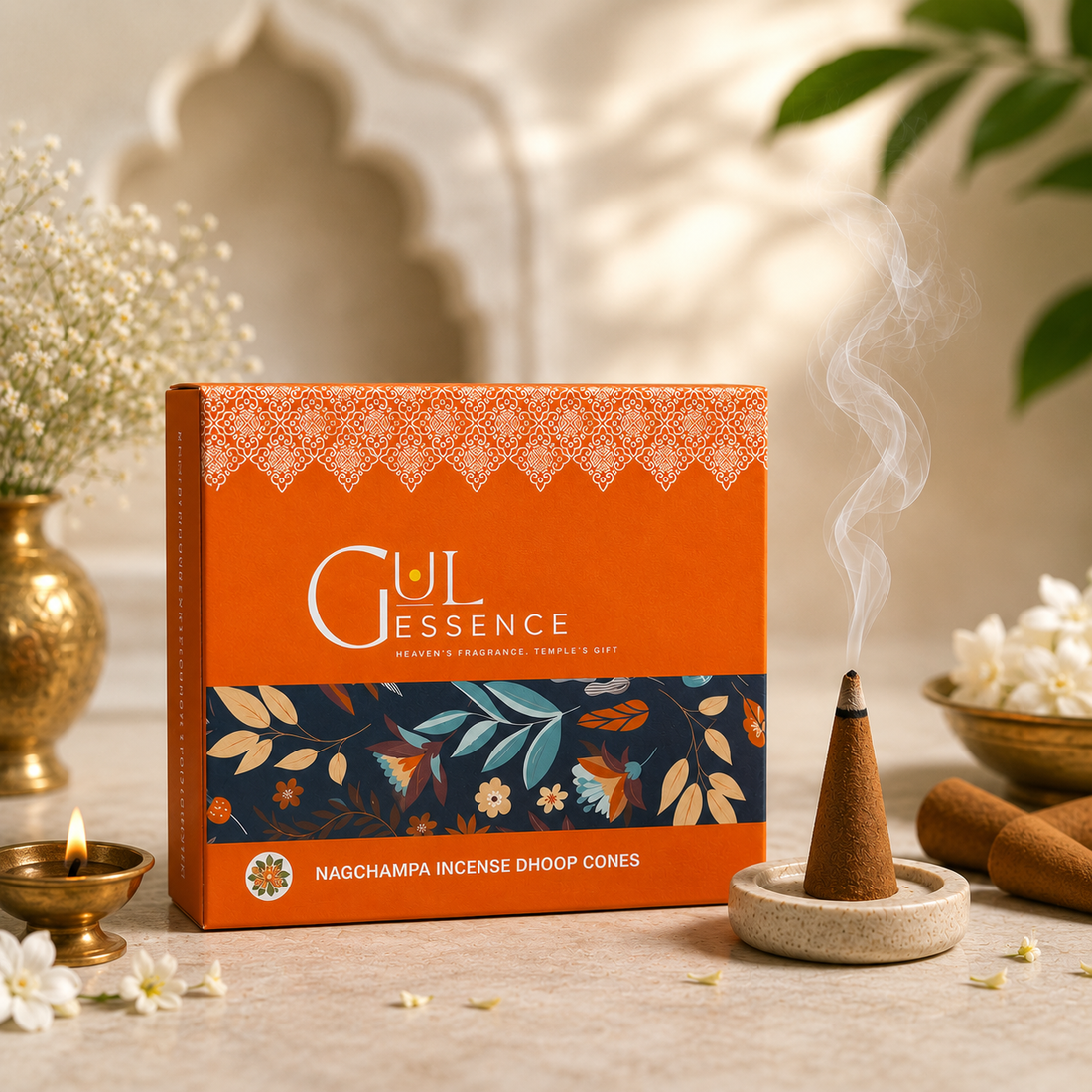 Nagchampa Dhoop Cones | Made from Temple Flower | Gulessence - Gulessence