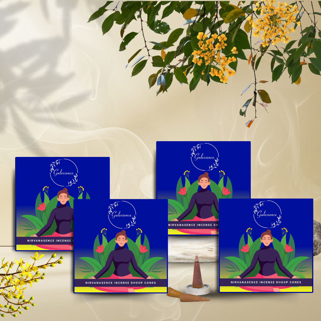 Nirvanasence Dhoop Cones | Made from Temple Flower | Nirvanasence Dhoop Cones box open showing 40 cones-Gulessence - Gulessence 