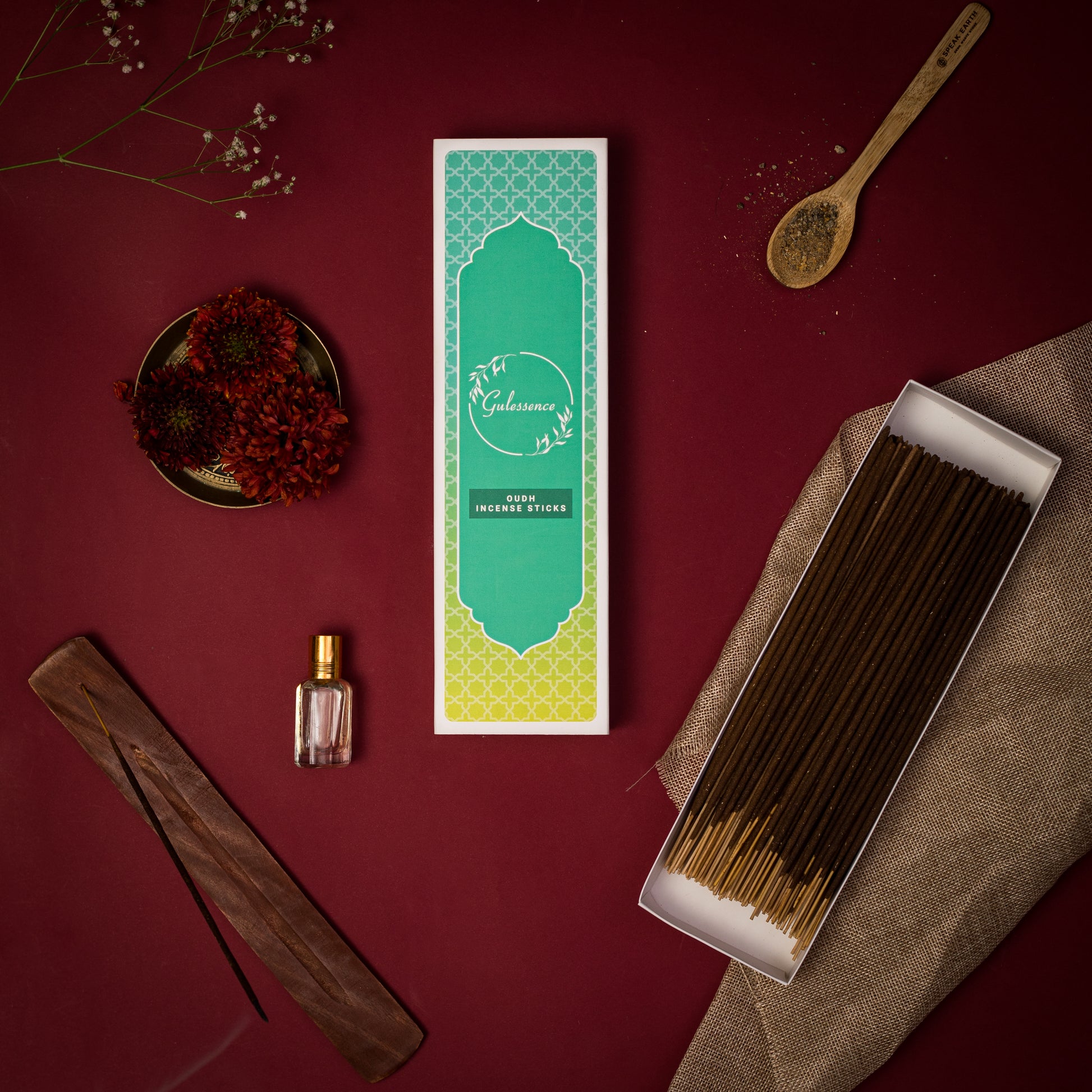 Sandalwood & Oudh Incense stick Petrichor - Made from Temple Flowers | Combo Boxes | Gulessence - Gulessence
