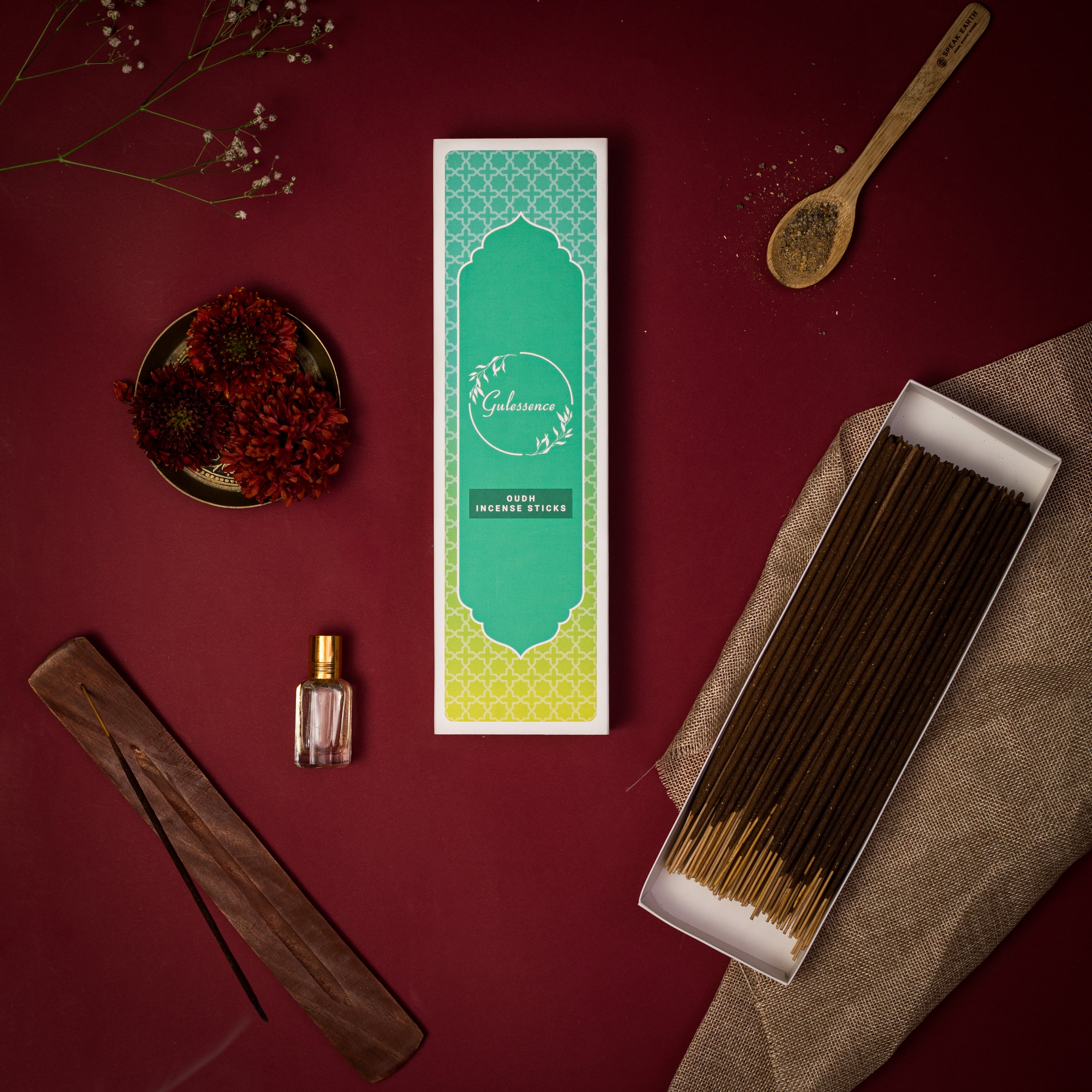 Sandalwood &amp; Oudh Incense stick Petrichor - Made from Temple Flowers | Combo Boxes | Gulessence - Gulessence