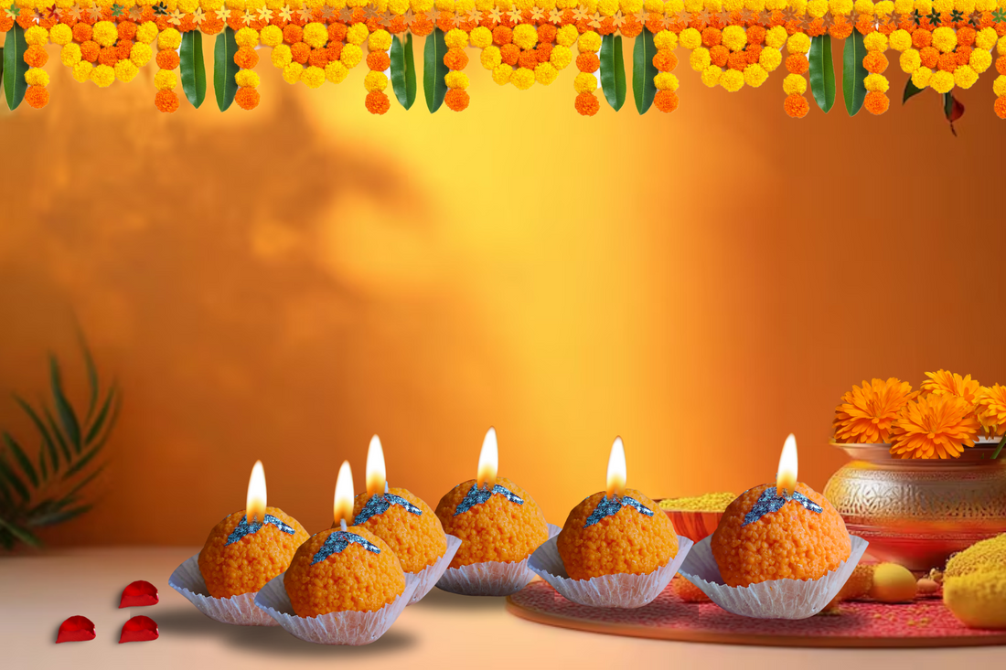 Aroma Motichoor Ladoo Candle set of 4 |Gulessence