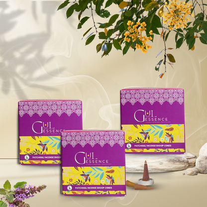 Patchouli Dhoop Cones | Made from Temple Flower | Gulessence - Gulessence