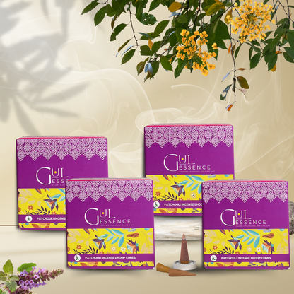 Patchouli Dhoop Cones | Made from Temple Flower | Gulessence - Gulessence